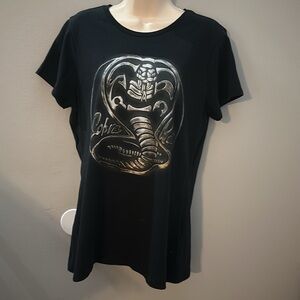 Mademark Cobra Kai Snake Black Womens Short Sleeve Large